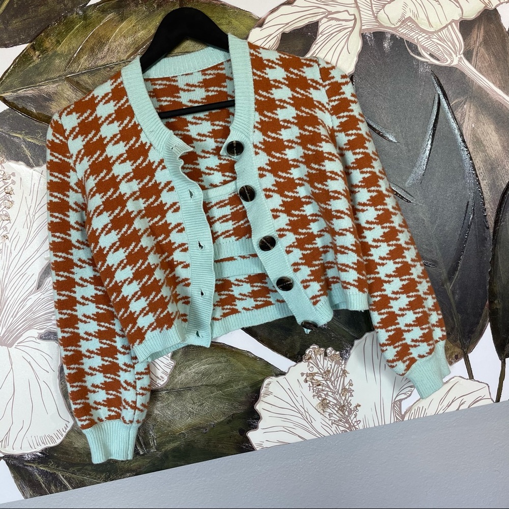 Houndstooth Matching Sweater Set